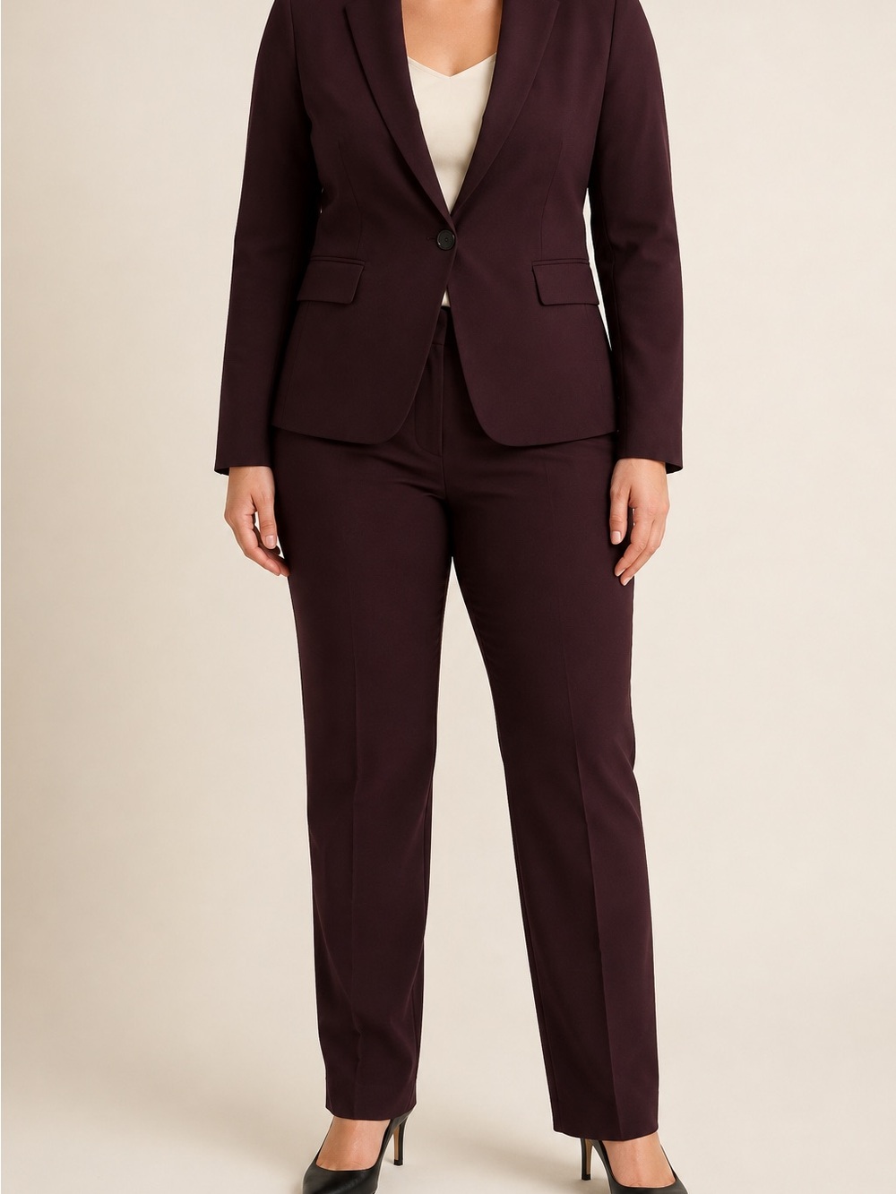 Banana Republic Women's Plum Straight-Leg Trousers - Picture 2 of 14